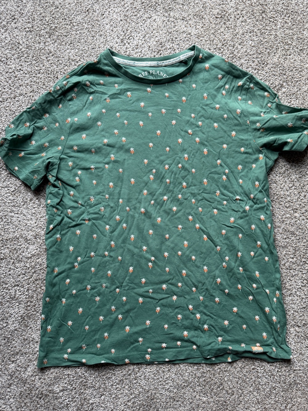 Free Planet Green Short-Sleeve Tee with Small Palm Print